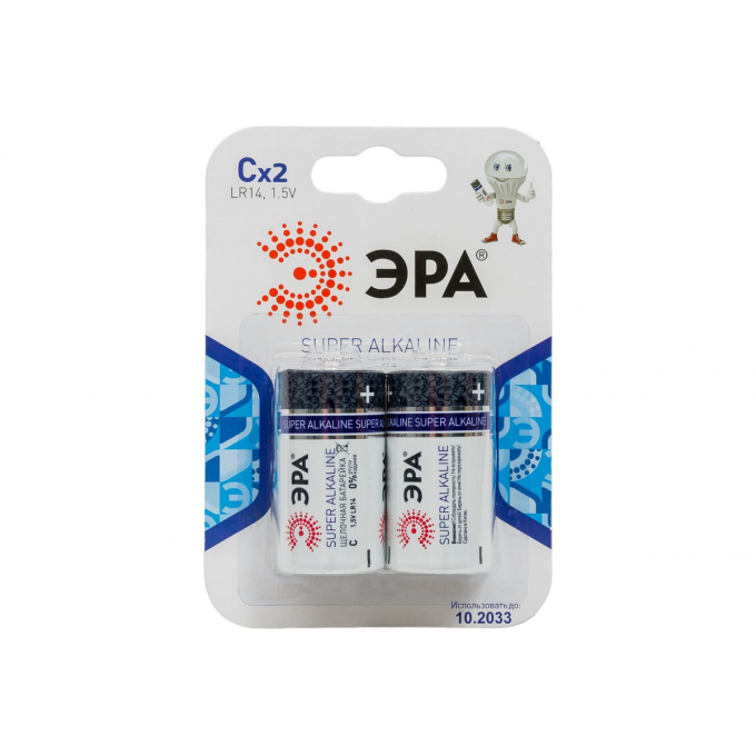 Батарейки ЭРА SUPER Alkaline (12/96/5280) LR14-2BL