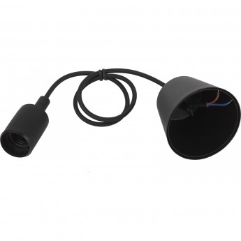 Патрон ЭРА пластиковый Е27 с подвесом черный