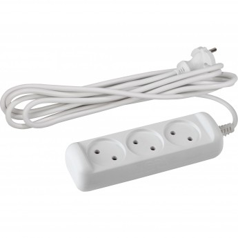 Удлинитель электрический ЭРА U-3-10m-2x1 без заземления 3 розетки 10м ПВС 2x1мм2 10А