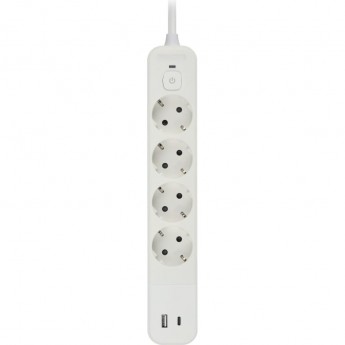 Удлинитель с сетевым фильтром ЭРА Б00595714х1.5м с заземлением 10А USF-4es-1.5m-2xUSBAC-W +2xUSBA+C3.1A с выключателем с базовой защитой Удлинитель с сетевым фильтром ЭРА Б00595714х1.5м с заземлением 10А USF-4es-1.5m-2xUSBAC-W +2xUSBA+C3.1A с выключателем с базовой защитой